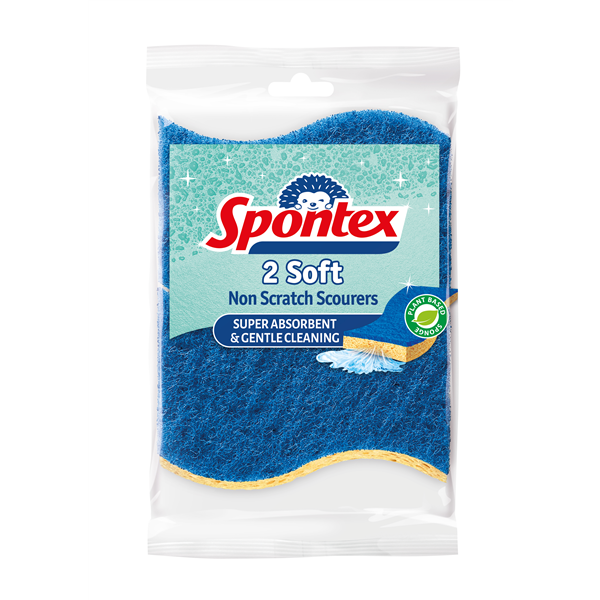 Spontex 2 Soft houbička na nádobí viskózní