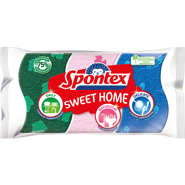 Spontex Viskózní houbičky Sweet home 3 ks